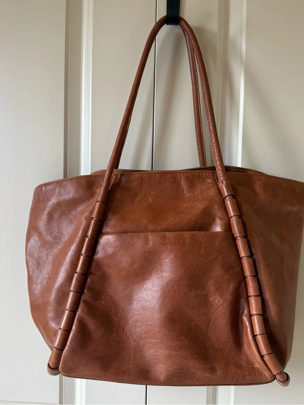 HOBO Pheobe Cognac Leather Tote Bag Large Shoulder Bag Everyday Carryall - Picture 1 of 4